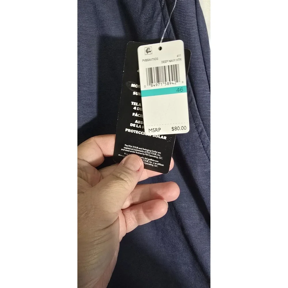 PGA TOUR Course Comfort Mens Golf Shorts‎ Blue SIZE 46 NWT $80 - Picture 2 of 8